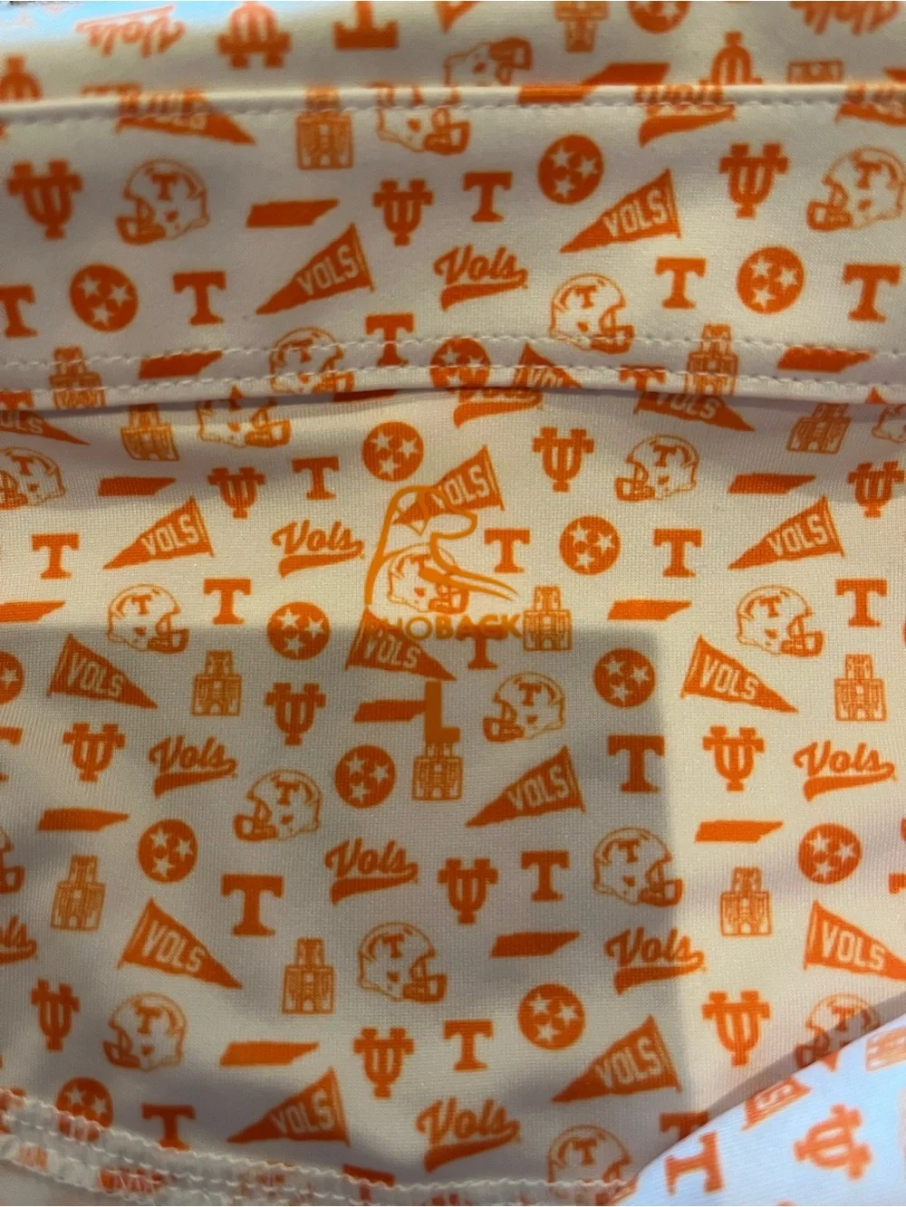 Rhoback White Polo with Orange Print